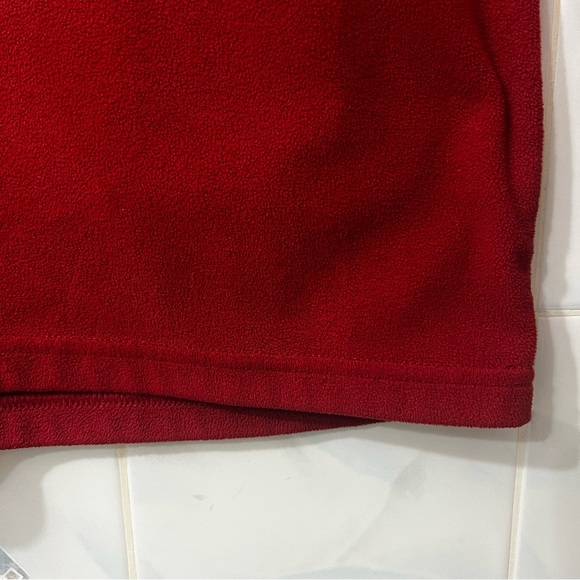 North Face Men’s 1/4 Quarter Zip M Red Fleece Hiking Outdoor Gym Travel Jacket - Picture 5 of 12